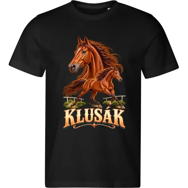 Pánské černé tričko s potiskem Klusák
