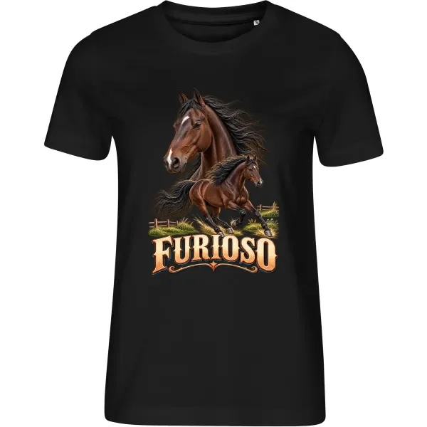 Dámské černé tričko s potiskem Furioso