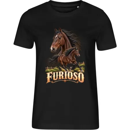 Dámské černé tričko s potiskem Furioso