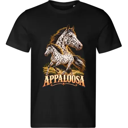 Pánské černé tričko s potiskem Appaloosa