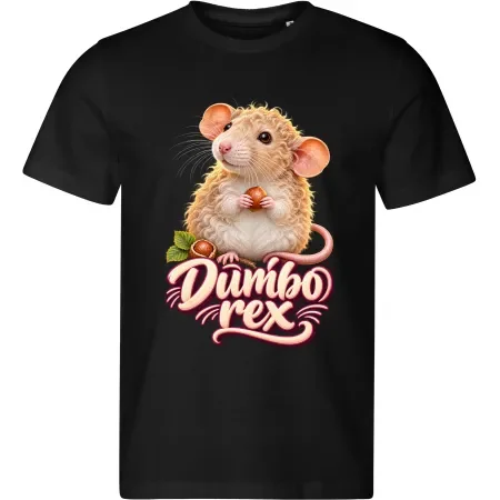 Pánské černé tričko s potiskem Potkan Dumbo Rex