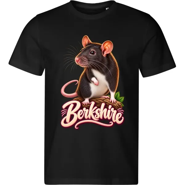 Pánské černé tričko s potiskem Potkan Berkshire