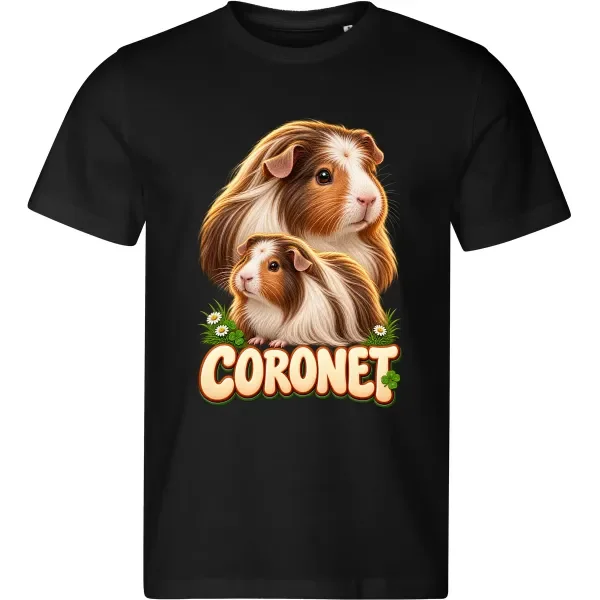 Pánské černé tričko s potiskem Morče Coronet