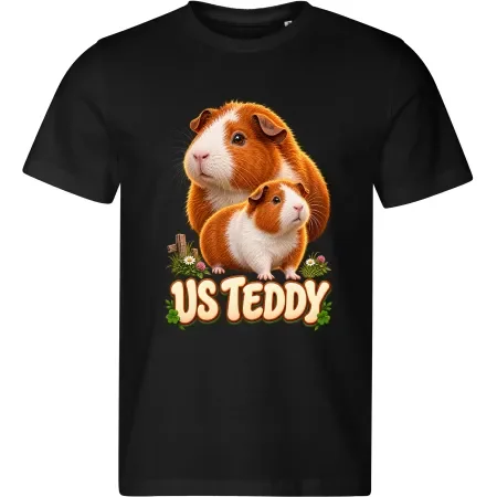 Pánské černé tričko s potiskem Morče US Teddy