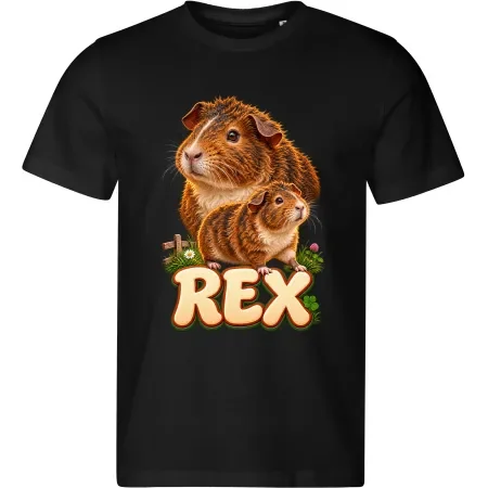 Pánské černé tričko s potiskem Morče Rex