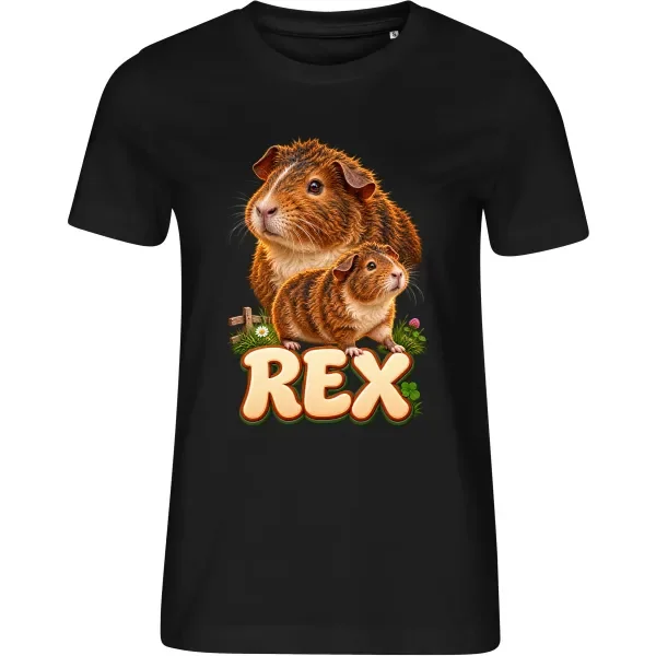 Dámské černé tričko s potiskem Morče Rex
