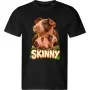 Pánské černé tričko s potiskem Morče Skinny