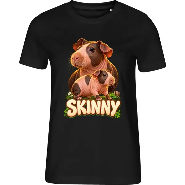 Dámské černé tričko s potiskem Morče Skinny