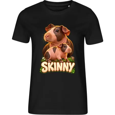 Dámské černé tričko s potiskem Morče Skinny