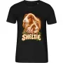 Dámské černé tričko s potiskem Morče Sheltie
