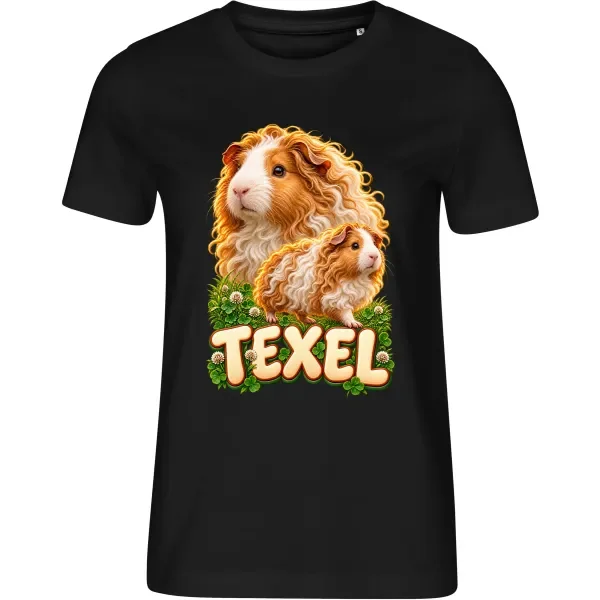Dámské černé tričko s potiskem Morče Texel