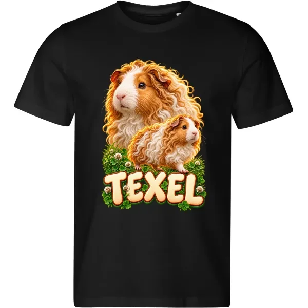 Pánské černé tričko s potiskem Morče Texel