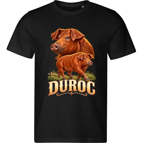 Pánské černé tričko s potiskem Prase Duroc