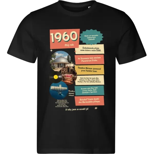Pánské tričko k narozeninám 1960 – Můj rok – černé