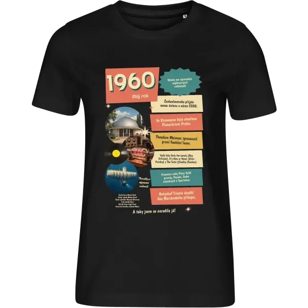 Dámské tričko k narozeninám 1960 – Můj rok – černé