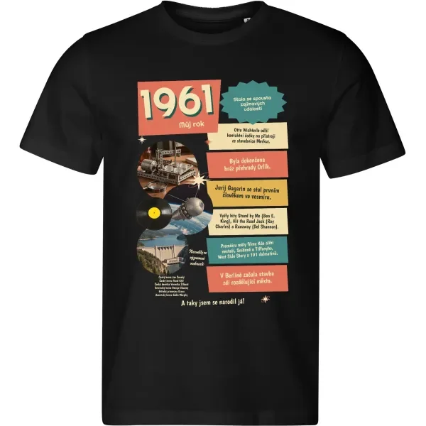 Pánské tričko k narozeninám 1961 – Můj rok – černé