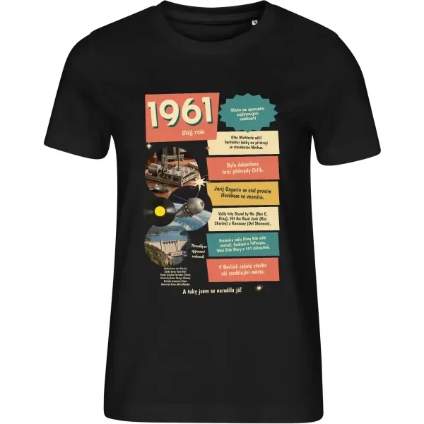 Dámské tričko k narozeninám 1961 – Můj rok – černé