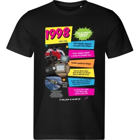 Pánské tričko k narozeninám 1998 – Můj rok – černé