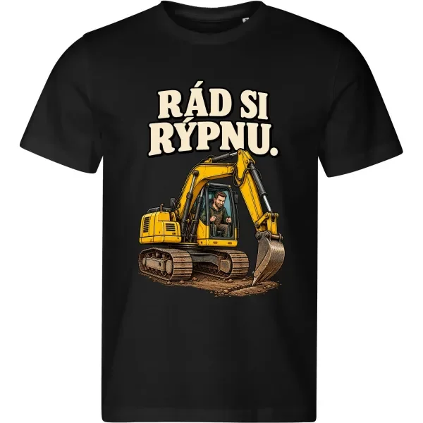Pánské tričko Rád si rýpnu – pro bagristu – černé MALFINI Edge 813