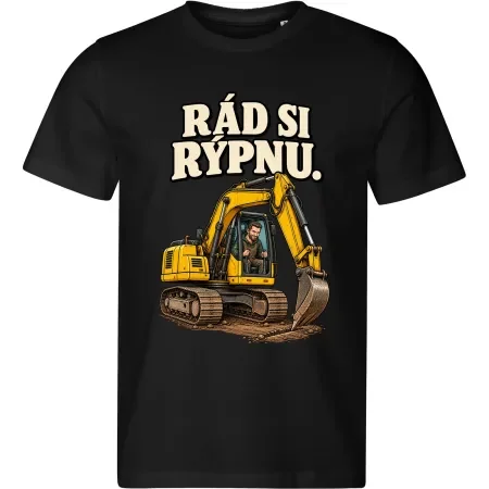 Pánské tričko Rád si rýpnu – pro bagristu – černé MALFINI Edge 813