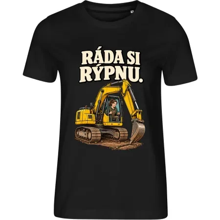 Dámské tričko Ráda si rýpnu – pro bagristku – černé MALFINI Edge 814