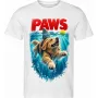 Pánské bílé tričko PAWS, pes s ploutví