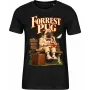 Dámské černé tričko FORREST PUG, mops na lavičce
