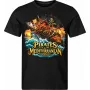 Pánské černé tričko PIRATES OF THE MEDITERRANEAN, mořská pirátská posádka