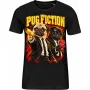 Dámské černé tričko PUG FICTION, dvojice mopsů v oblecích