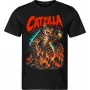 Pánské černé tričko CATZILLA, obří kočka nad městem