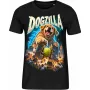 Dámské černé tričko DOGZILLA – obří pes ve městě