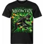 Pánské černé tričko THE MEOWTRIX – kočka uhýbající granulím