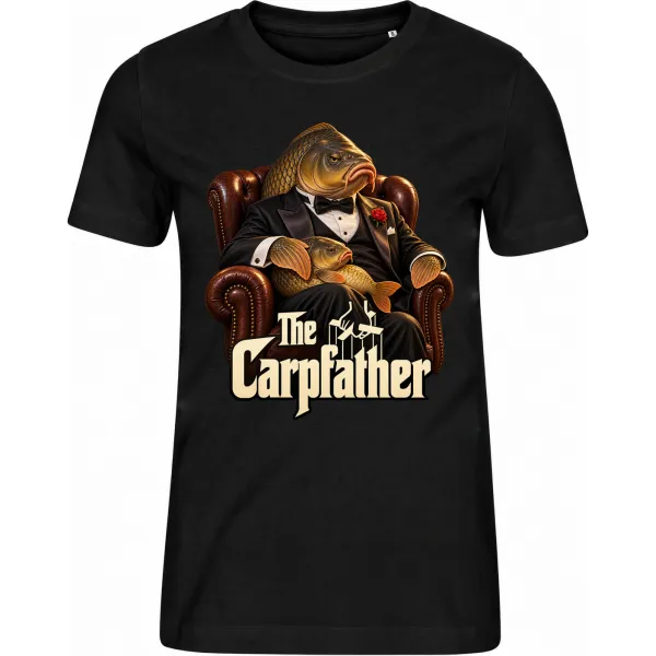Dámské černé tričko The Carpfather – kapří mafián