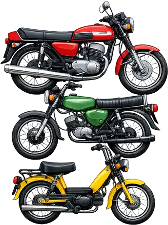 Trička s motivy historických a klasických motocyklů